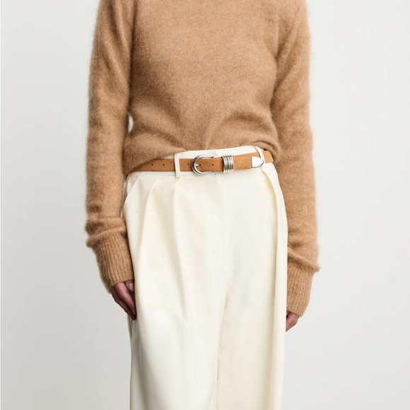 Déhanche caramel & silver hollyhock suede belt
